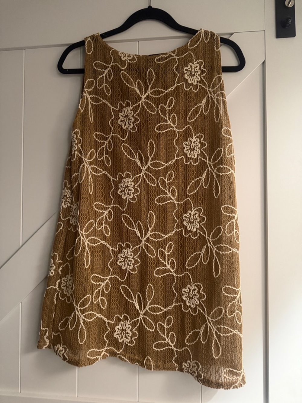 PrettyLittleThing Mustard A-Line Embroidered Floral Skirt